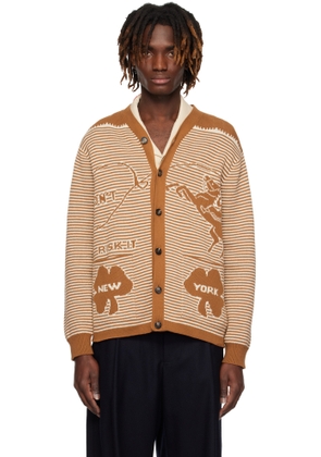 Bode Brown & White Buckaroo Cardigan