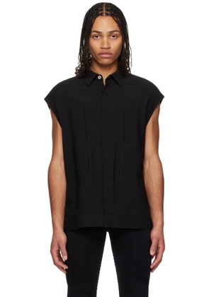 Rick Owens Black Hollywood Sleeveless Jumbo Shirt