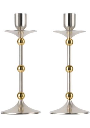 Soho Home Silver & Gold Cilia Candlestick Set