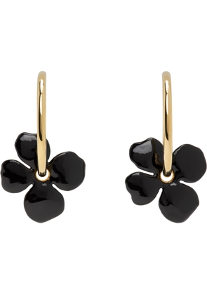 A. P.C. Gold & Black Fleur Creole Earrings