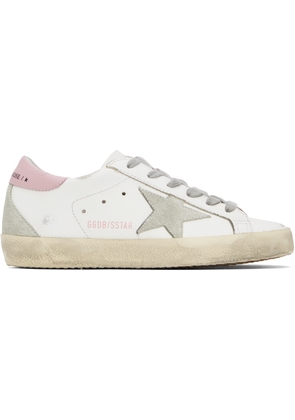 Golden Goose White & Gray Super-Star Sneakers