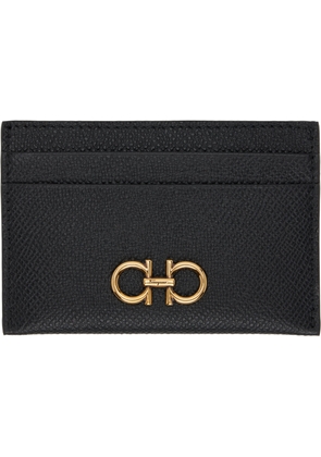 Ferragamo Black 'The Gancini Gemini Score' Card Holder