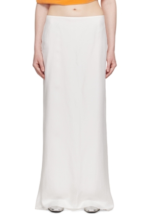 COLLEEN ALLEN White Silk Slip Maxi Skirt