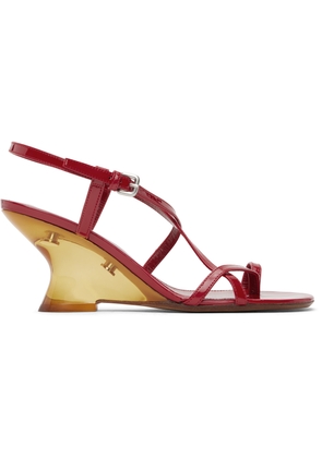 Dries Van Noten Red Patent Leather Heeled Sandals
