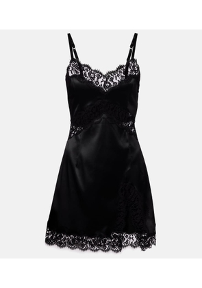 Dolce&Gabbana Lace-trimmed satin slip dress