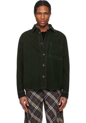 Burberry Green Garment-Dyed Denim Shirt