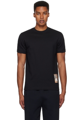 Burberry Black Check Label Cotton T-shirt