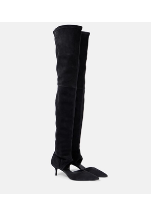 Alaia Stretch 55 suede over-the-knee boots