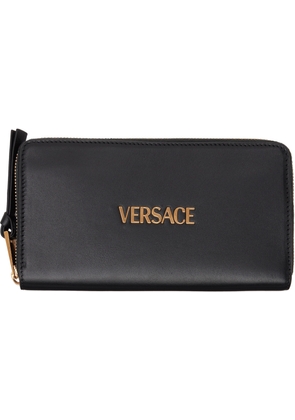 Versace Black 'Versace' Tag Long Wallet