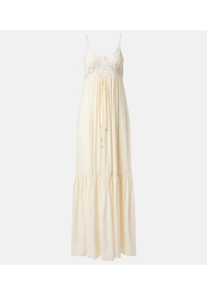 Chloe Lace-trimmed silk crepe de chine maxi dress