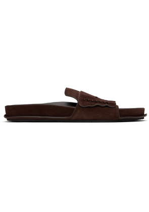 JACQUEMUS Brown Suede Loafer Sandals
