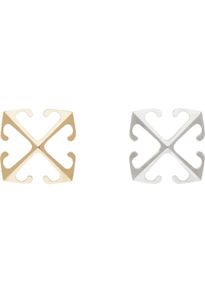 Off-White Gold & Silver Bicolor Mini Arrow Earrings