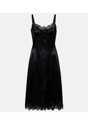Dolce&Gabbana Lace-trimmed satin slip dress