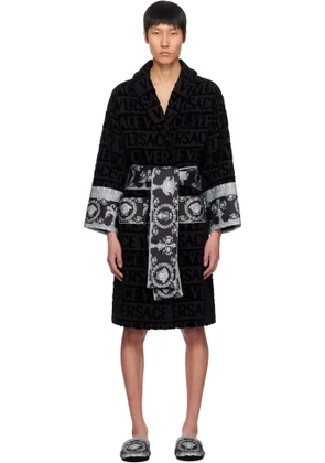 Versace Underwear Black 'I Heart Baroque' Bathrobe