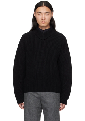 Bottega Veneta Black Wool & Cashmere Rib Turtleneck
