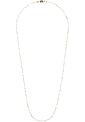 Valentino Garavani White & Gold VLogo Pearl Necklace