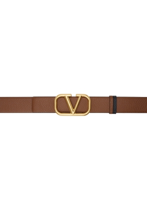 Valentino Garavani Brown & Black VLogo Signature Reversible Belt