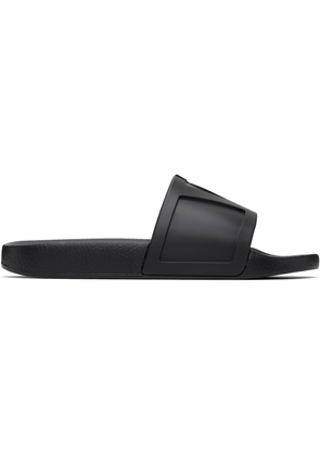 Valentino Garavani Black Coolside Pool Slides