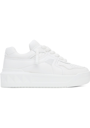 Valentino Garavani White One Stud XL Nappa Leather Low-Top Sneakers