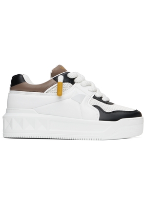 Valentino Garavani White & Black Low-Top One Stud XL Sneakers