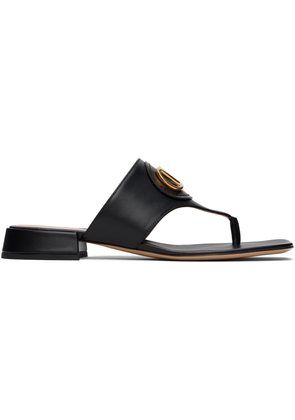 Valentino Garavani Black VLogo Signature Thong Sandals