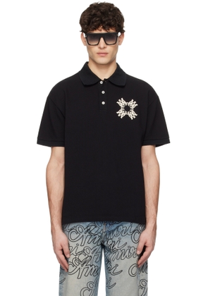 AMIRI Black Embroidered MA Quad Polo