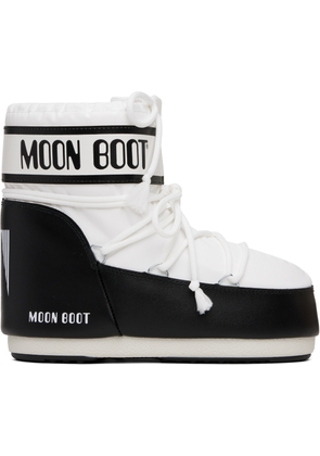 Moon Boot White & Black Icon Low Nylon Boots