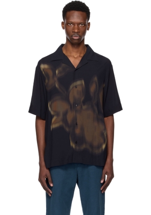 Hugo Black Floral Printed Camp Shirt