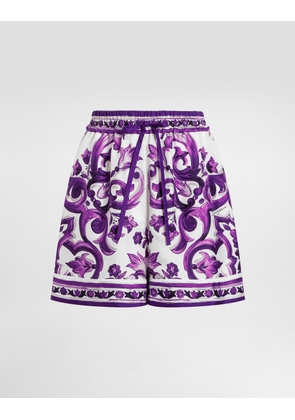 Dolce & Gabbana Majolica-print Twill Shorts - Woman Pants And Shorts Multicolor 42