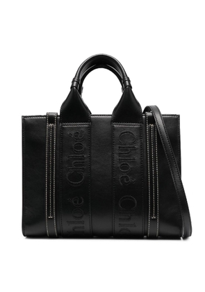 Chloe Woody Small Logo Embroidered Leather Tote