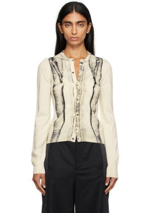 MM6 Maison Margiela Off-White Folded Printed Gauge 14 Cardigan