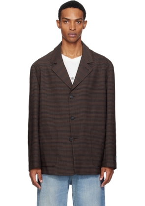 MM6 Maison Margiela Brown Check Blazer