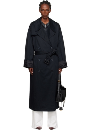 MM6 Maison Margiela Black Cotton Trench Coat