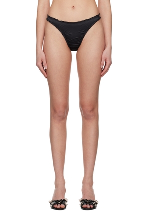 Shadowplay Black Ruffled Thong