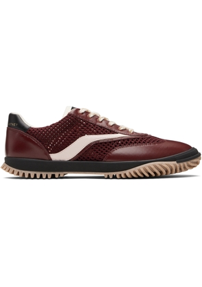 Stella McCartney Burgundy S-Wave Sport Mesh Paneled Sneakers