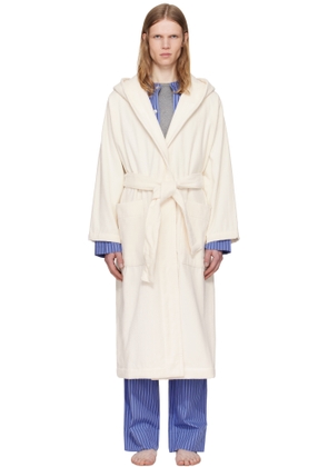 Tekla Off-White Terry Hooded Bathrobe