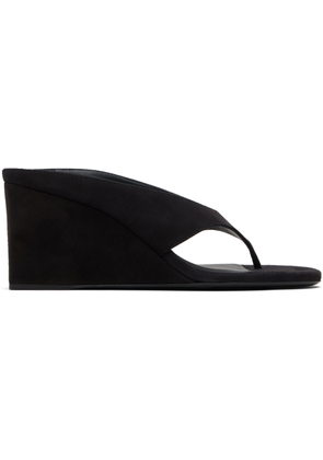 ALAÏA Black Cube Thong Mule Sandals