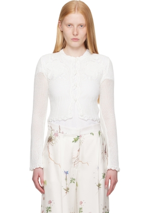 Erdem Off-White Long Sleeve Cardigan