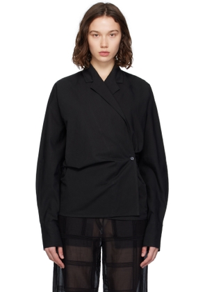 TOTEME Black Wrap Blouse