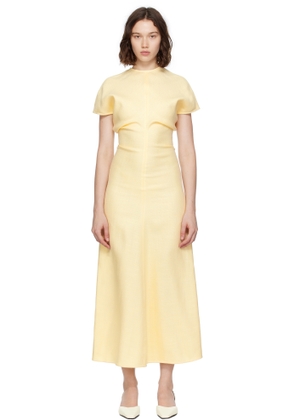 TOTEME Black Slouch Waist Basketweave Midi Dress