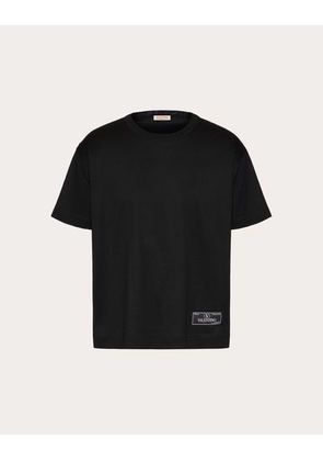 Valentino Cotton T-Shirt With Maison Valentino Tailoring Label Man BLACK 3XL