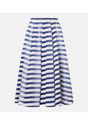 Prada Striped cotton poplin midi skirt