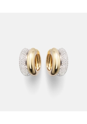 Yvonne Leon 9kt white and yellow gold hoop earrings with diamonds