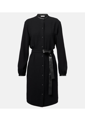 Vince Faux leather-trimmed shirt dress