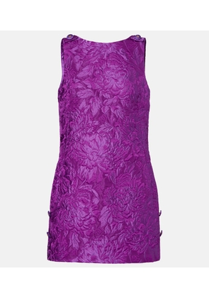 Dolce&Gabbana Logo floral brocade minidress