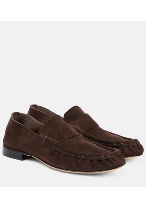 The Row Suede penny loafers