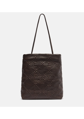 The Row Lilou embroidered leather shoulder bag