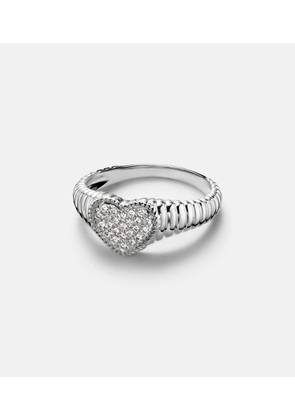 Yvonne Leon Baby 9kt white gold pinky ring with diamonds