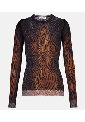 Jean Paul Gaultier Wood trompe l'oil tulle top