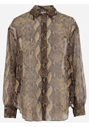 Aspesi Python-print Silk Shirt